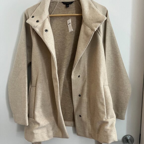 NWT Banana Republic Women's Tan Wool Coat with tie - Picture 2 of 6